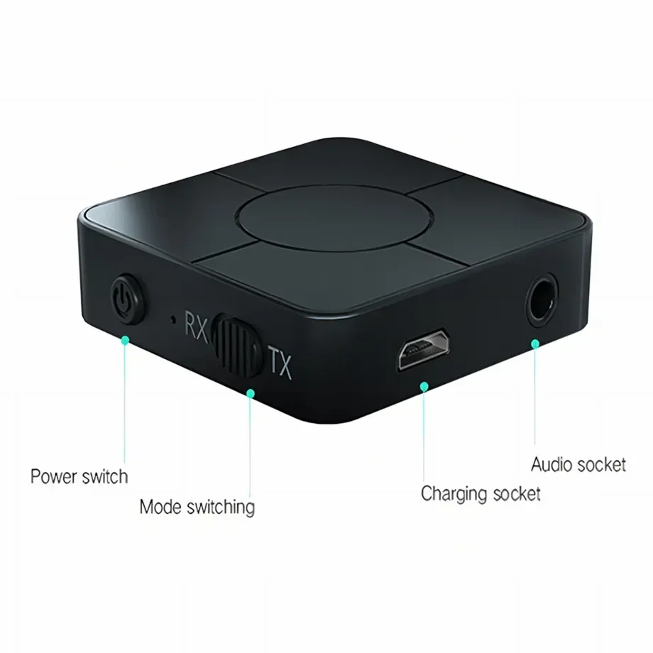 Nadajnik Odbiornik Audio Bluetooth 5.0 KN326 - 3.5mm AUX RCA Bezprzewodowy Adapter Muzyczny z Mikrofonem: Default Title
