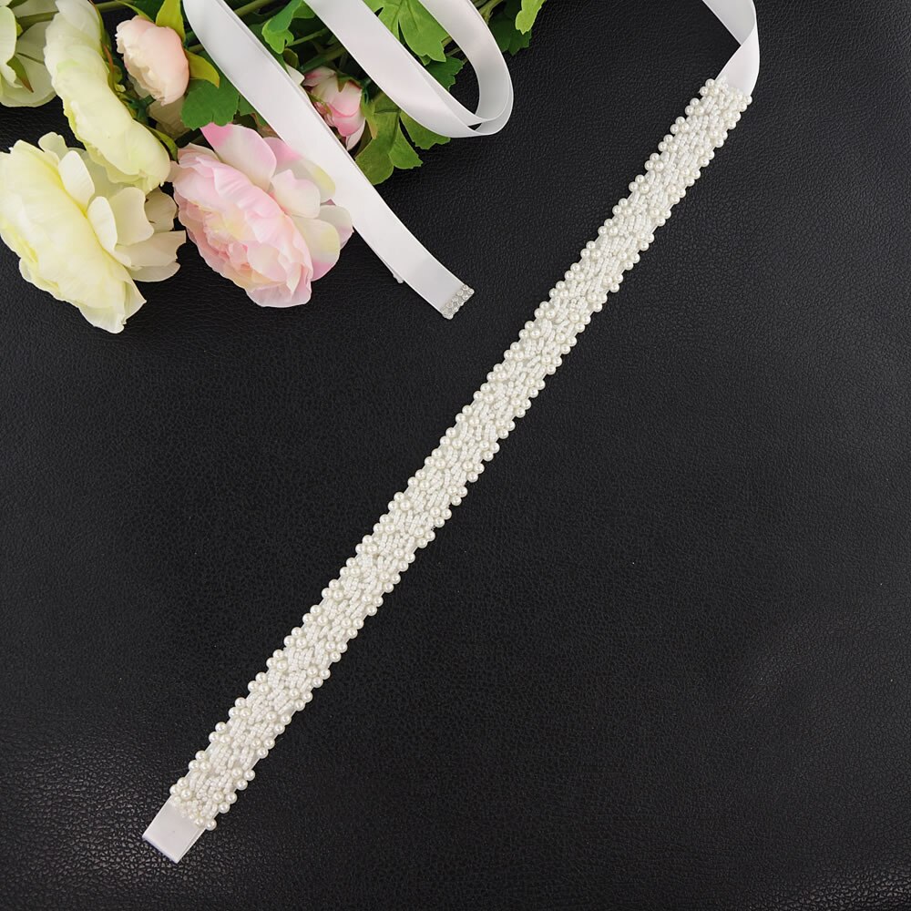 Wedding Sash Strass Zijden Lint Bruiloft Bruids Riem Crystal Sash Art Deco Strass Riem Wedding Sash Belt Bridal Gown: White