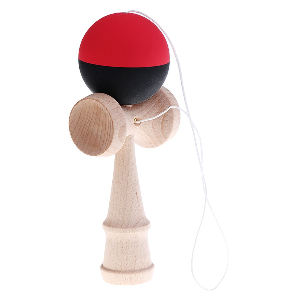 Kendama-juguete de madera japonesa para niños, juguete de pelota de habilidad, para deportes al aire libre: Black Red