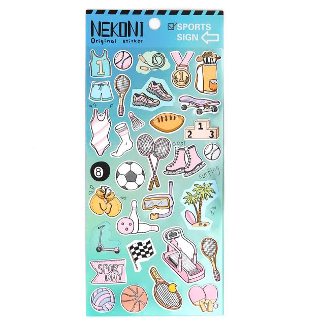 Paper Sport DIY Scrapbook Decorative Stickers Sports Dessert film cosmetic Stationery Travel series stickers For Kids 1pc: sport