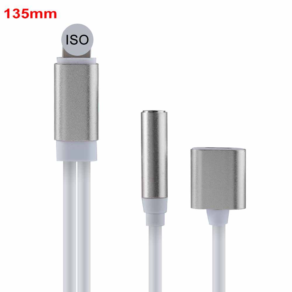 2 In 1 Draagbare Ios Hoofdtelefoon Jack 3.5Mm Audio Jack Oplaadkabel Adapter Oplader Voor Iphone 7/8/X Hoofdtelefoon Muziek Call: Silver