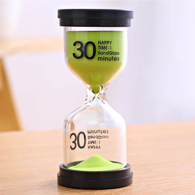 Desktop Sand Clock Timer 10 Minutes / 15 Minutes / 30 Minutes Children's Brushing Striking Hourglass Timer Home Decorations: Fruit Green / 10min