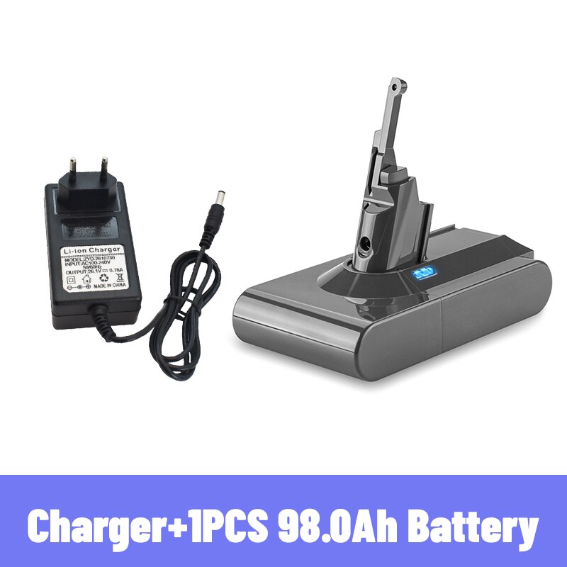 Dyson  v8 21.6v 98000 mah erstatningsbatteri til dyson  v8 absolut ledningsfri støvsuger håndstøvsuger dyson  v8 batteri: Sort