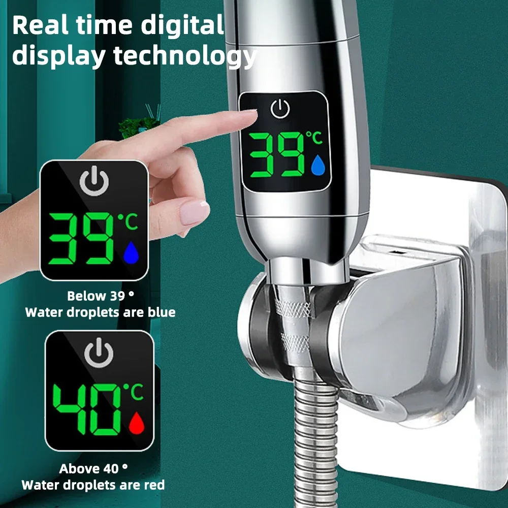 Pommeau de douche à économie d'eau, haute pression, pulvérisateur réglable, affichage numérique LED de la température