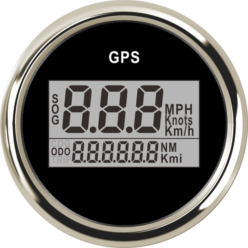 1pc 0-999 knop mph km/h marina gps hastighetsmätare 52mm automatiska digitala vägmätare sog svarta hastighetsindikatorer med röd bakgrundsbelysning 9-32v