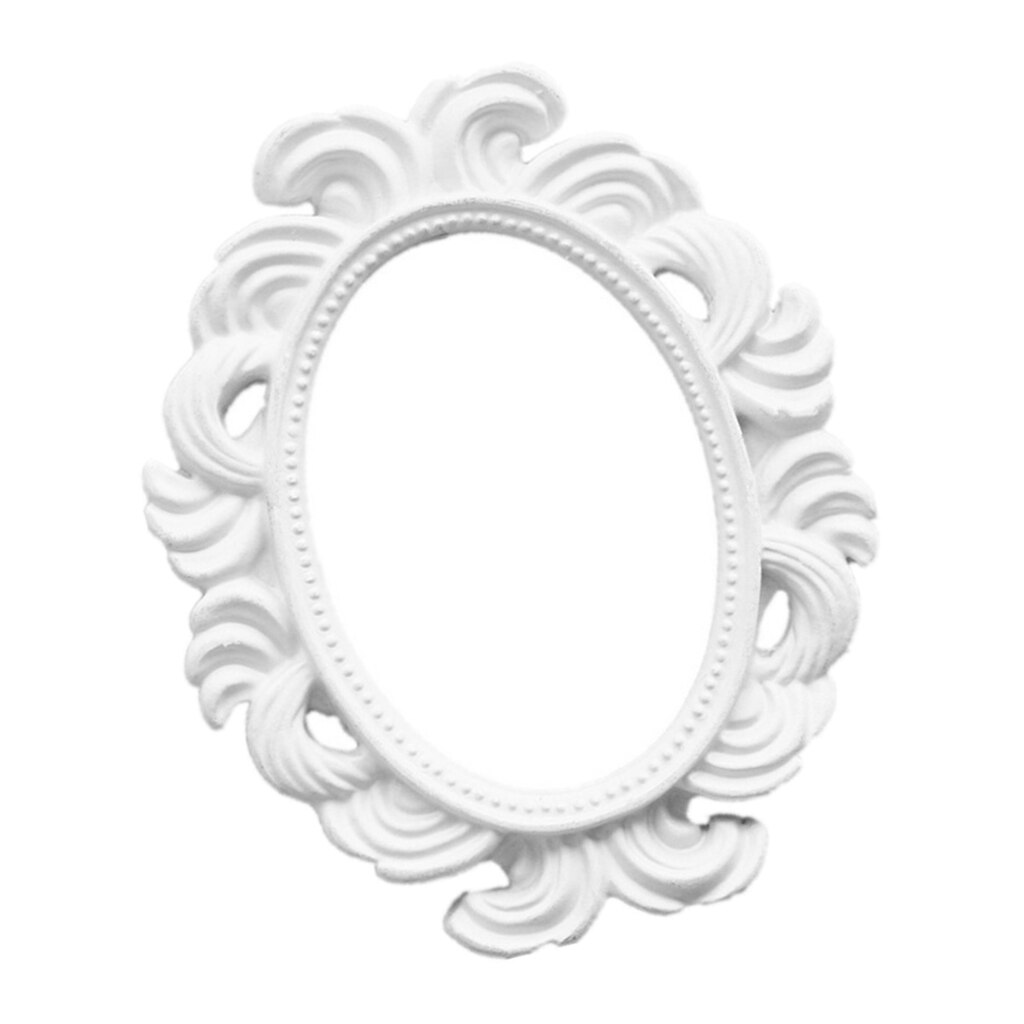 Dekorativ hvit oval barokk ramme bordplaten fotorammer bilder vises