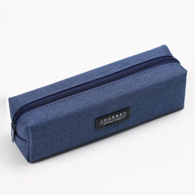 Canvas Blue Pencil Case Solid Color Stripes Simple Pencil Bags for Student Stationery School Supplies Kids: Yellow