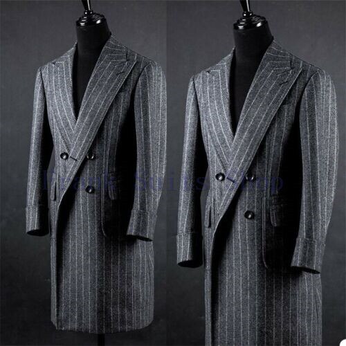 Manteau de Costume en laine pour homme, Long Blazer, , Slim Fit, décontracté, Costume de marié, veste formelle de soirée, automne hiver