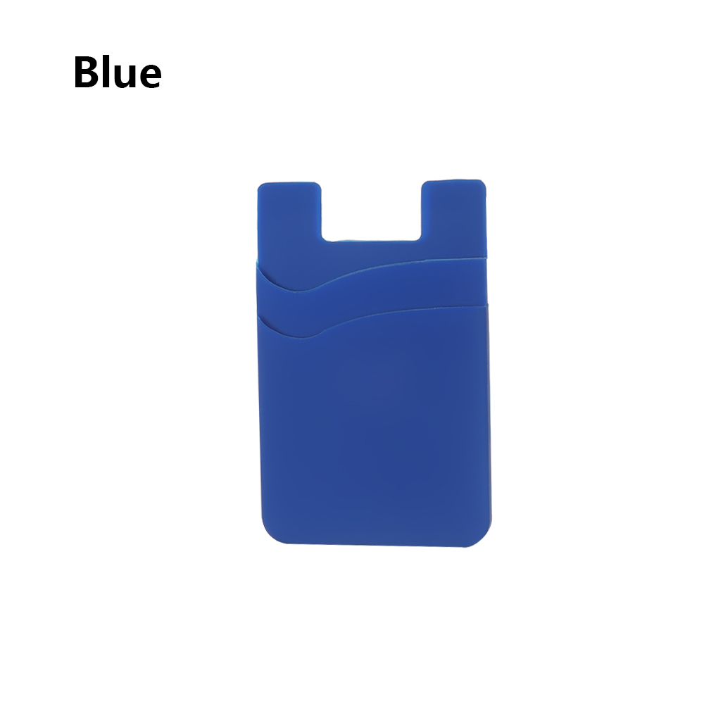 Adhesive Sticker Phone Pocket Cell Phone Stick On Card Wallet Stretchy Credit Cards ID Card Holder Pouch Sleeve: blue