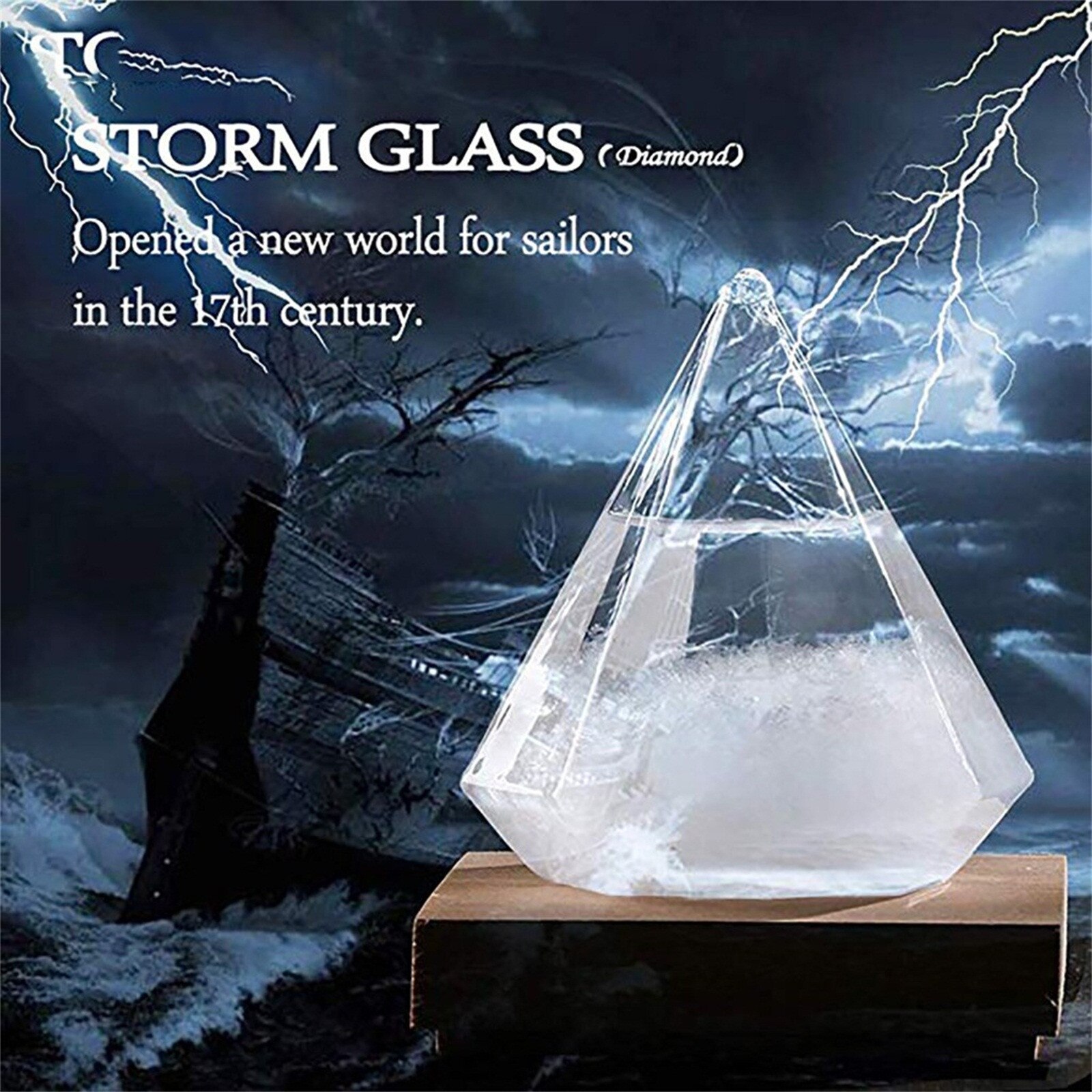 150ML Crystal Transparent Storm Glass Bottle Barometer Bottles Weather Forecast Stylish Desktop Water Weather Station #T2G