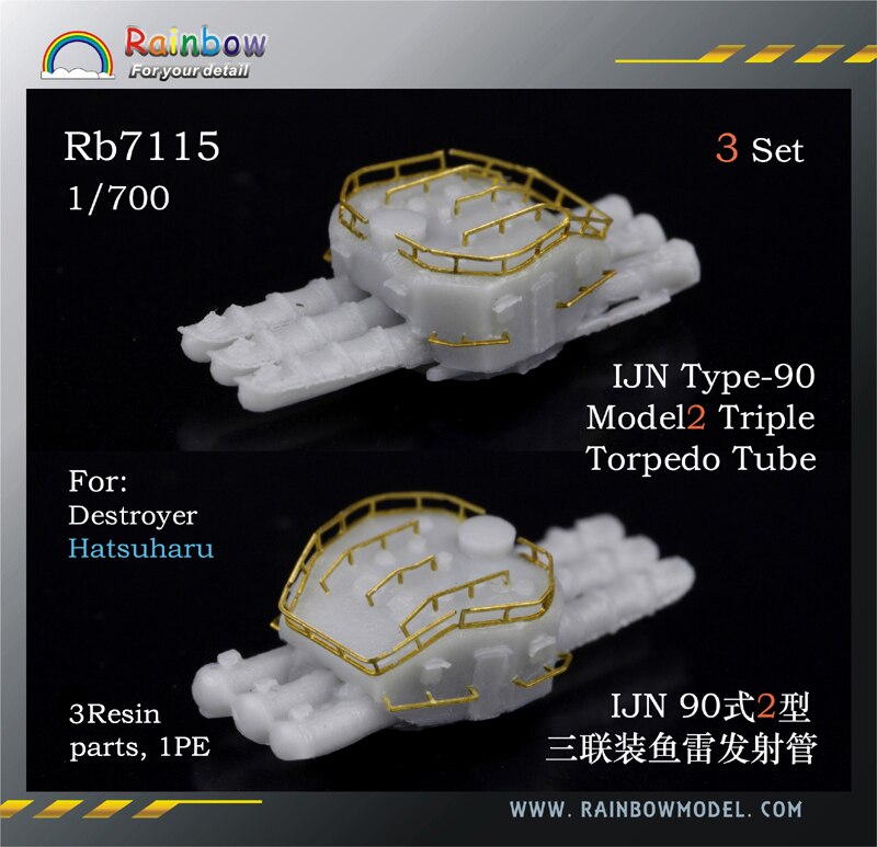 REGENBOGEN 1/700 7115 IJN Typ-90 Modell2 verdreifachen Torpedo Rohr