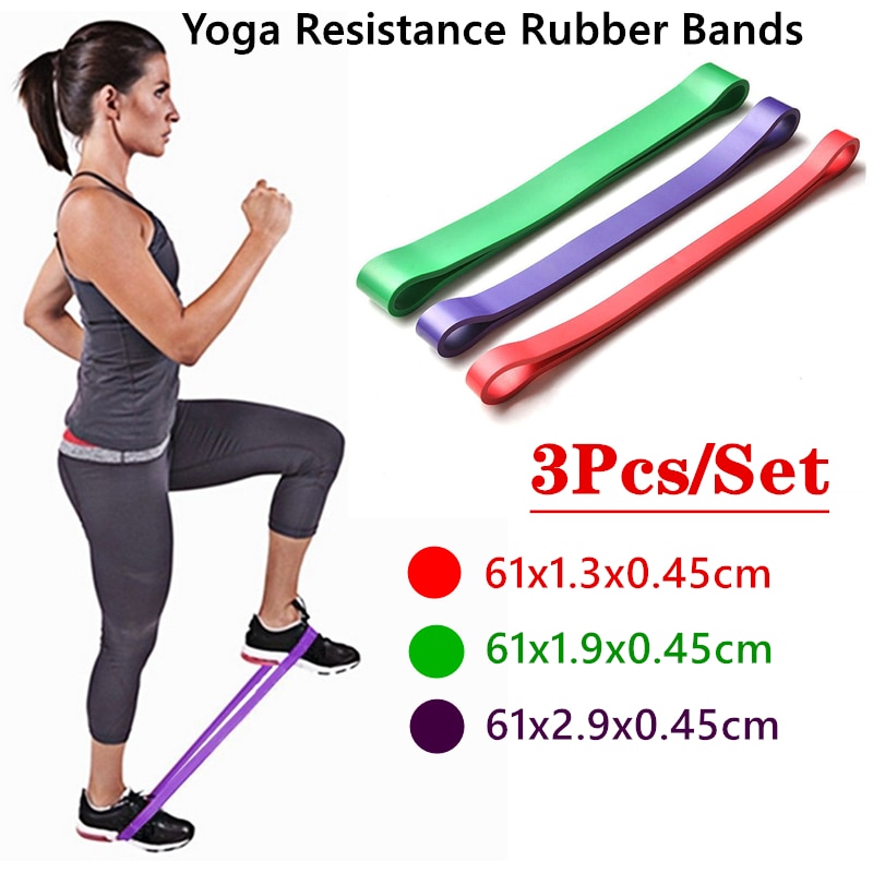 3 Stks/set Duurzaam Rubber Elastische Resistance Band Fitness Power Training Yoga Loop Spanning Tape