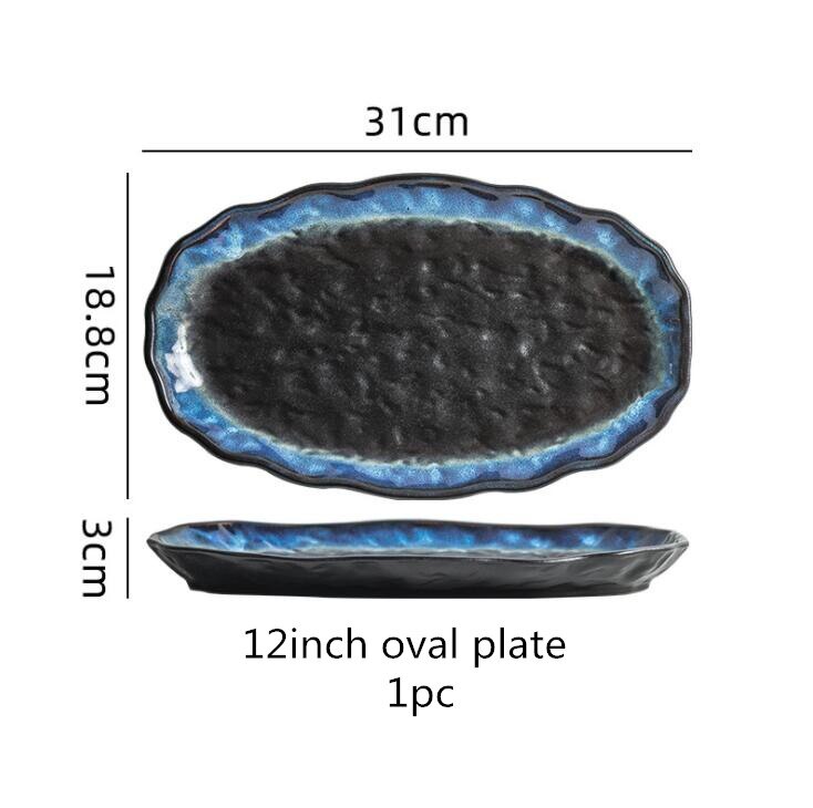 Gradient Ceramic Tableware Dishes Relief Western D... – Grandado