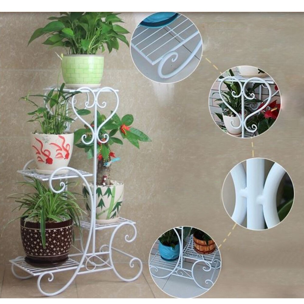 4 Tier Plant Stand Indoor Outdoor Plant Corner Shelf Flower Pot Plant Holder Planters Display Rack