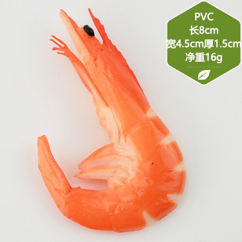 Modelo de camarón de simulación, decoración de comida de gambas, casa de juegos para niños, juguetes, suministros de Educación Temprana, accesorios de fotografía: PVC Red shrimp