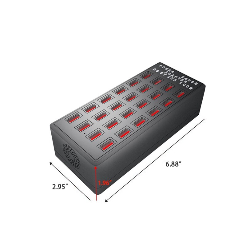 LX0B DC5V 20A 24 Port USB Fast Charging Station Desktop Rapid Charger Multi Ports Charging Hub Organizer for Travel