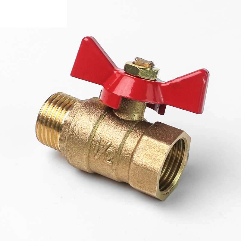 Shutoff Ball Valve Female To Female Thread Two Way Brass With Butterfly Handle For Fuel Gas Water Oil Air 1/4" 3/8" 1/2" 3/4"
