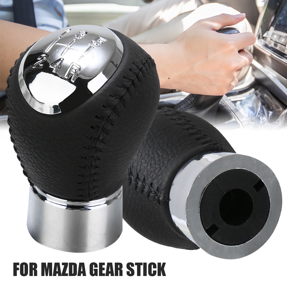 Treyues 5 Geschwindigkeit Leder Getriebe Stock Schaltknauf Für Mazda 3 5 6 323 626 RX-8 Premavy MPV Auto Styling zubehör