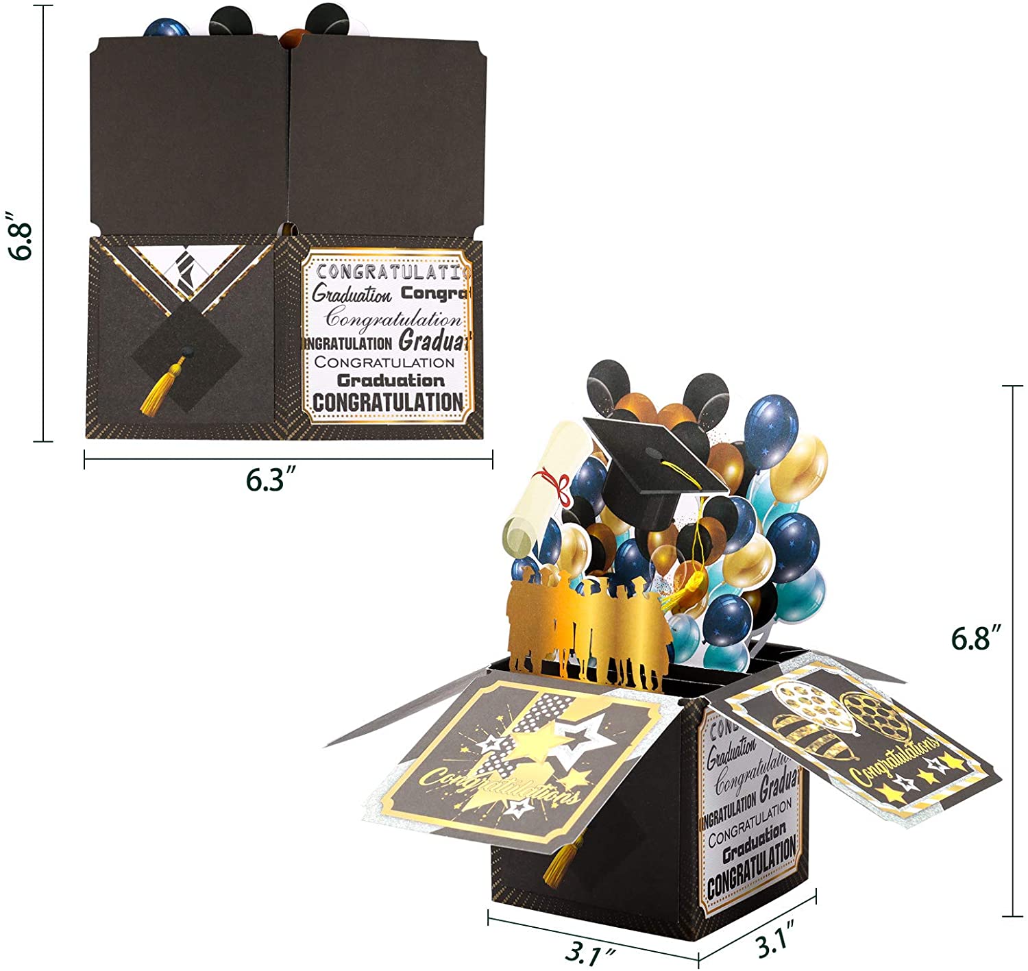 3D Graduation Season Pop Up Card，Graduation cards