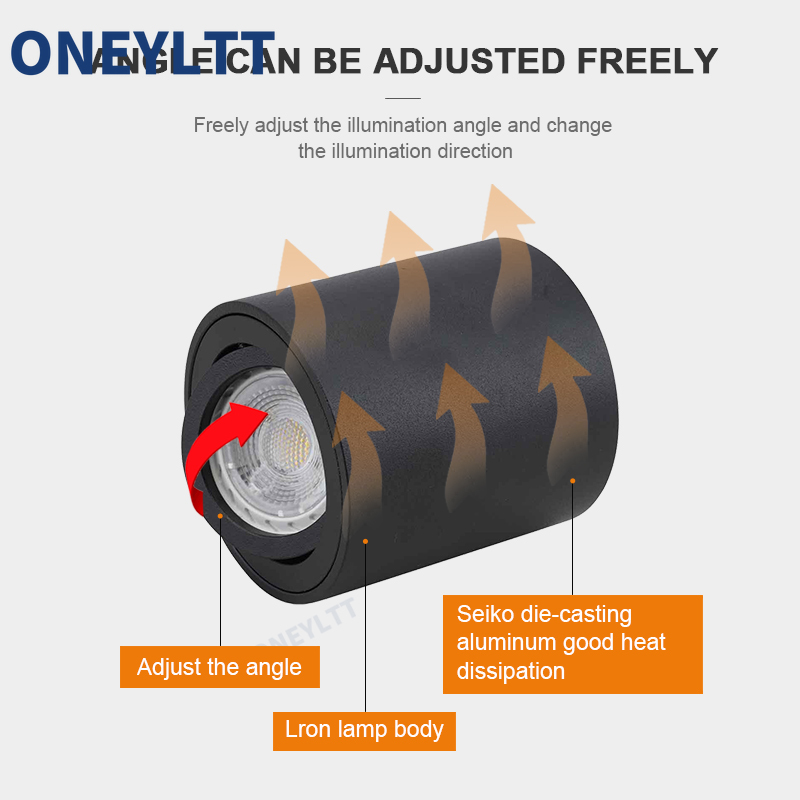 Spotlight  gu10 -armatur rund led-påbygget loftspotlight  gu 10 halogenpære cylinderformet nedadrettet lampearmatur 220v