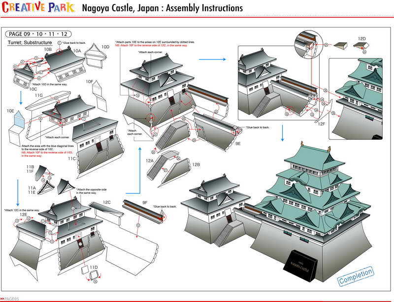 Nagoya Stadt Japan Gebäude Papier Modell Handgemachte DIY Spielzeug