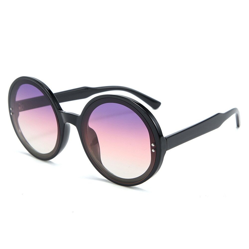 Retro Round Sunglasses Women Men Brand Transparent Blue Frame Circle Lens 90s Sun Glasses Shades Female S137