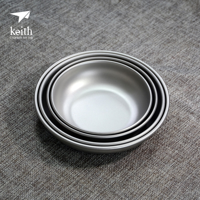 Keith ultralett titanplate utendørs campingpanne oppvask servise kokekar 30g-70g