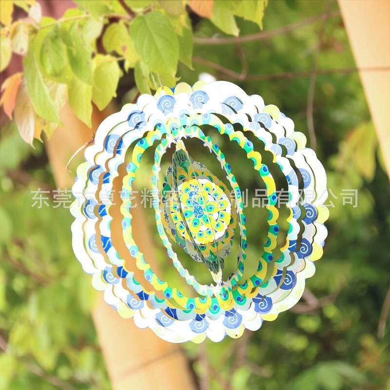 3D Stainless Steel Metal Sculptures Wind Spinners Hanging Decorations For Outdoor Garden Yard Art