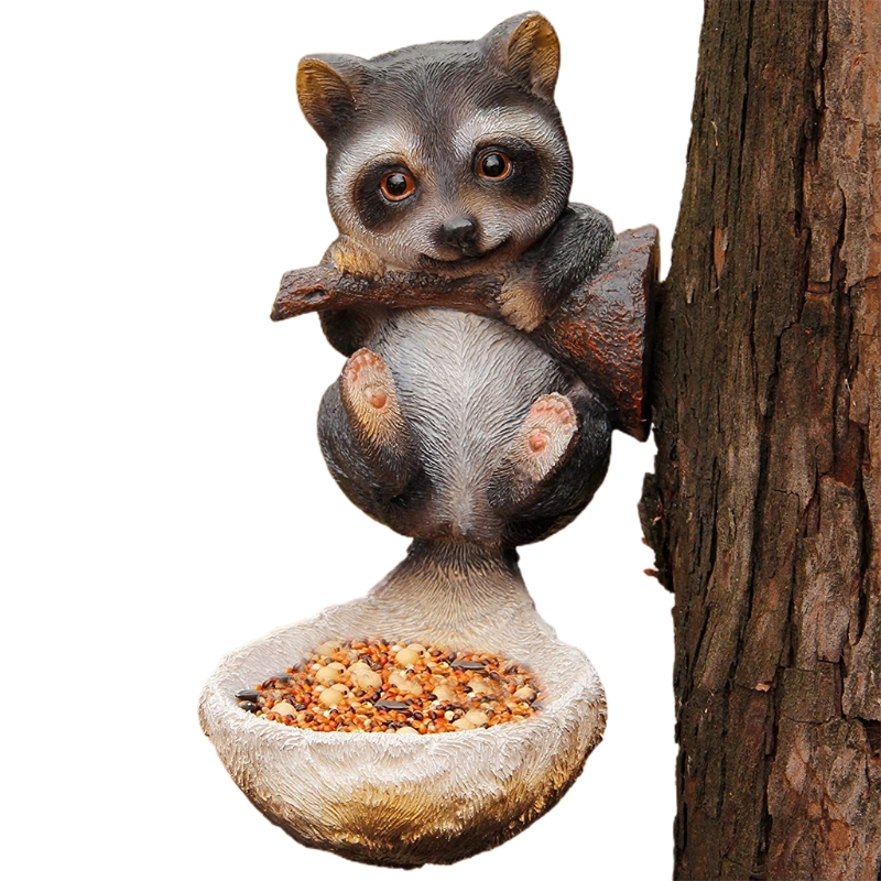 Exquisite Simulation Bird Feeder Bath Sunflower Ornaments, Resin Hand-crafted Ornaments for Garden Decoration: D