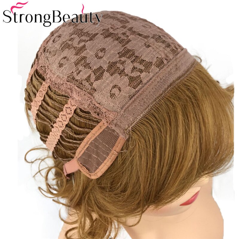 StrongBeauty Short Curly Synthetic Wigs Heat Resistant Hair Women Wig