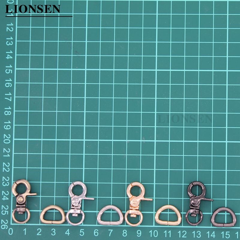 Lionsen 8Sets Metalen Trigger Sluitingen Clips Snap Gesp Haak D Ring Voor Sleutelhanger Diy Tas Sleutelhanger Handtas Hardware accessoires