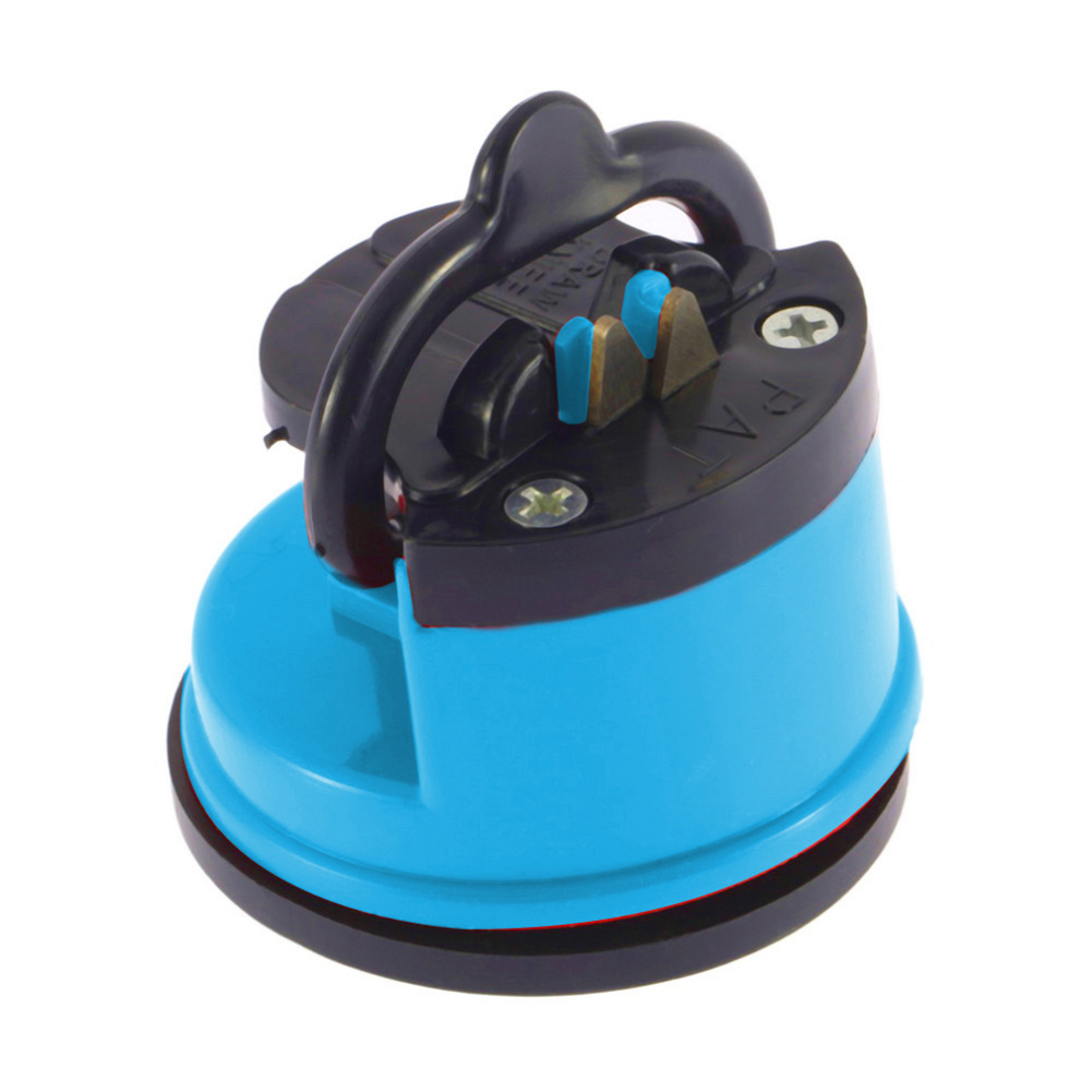 Knife Sharpener Scissors Grinder Non-slip Suction Chef Kitchen Sharpening Tool is an innovative knife sharpener perfect edge: Blue