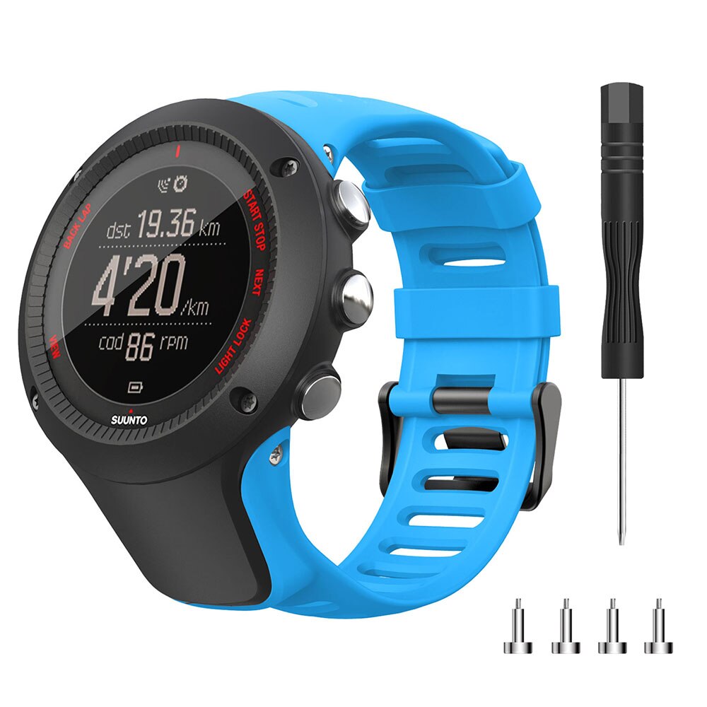 Silikon ersättning sport klockarmband för suunto ambit 3 /  ambit 2 /  ambit 1 smart watch armband armband rem 24mm klockarmband: Himmelsblå