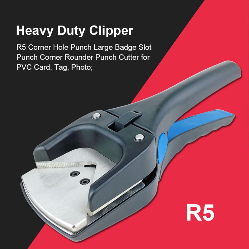 Cortaúñas de alta resistencia R5, perforadora de agujero de esquina, perforadora de hoyo y ranura, cortador de esquina de golpe más redondo para tarjeta de PVC, etiquetas, papel, artesanías de fotos