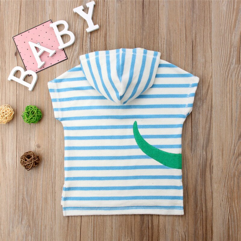 Zomer Kids Baby Meisje Jongen Hooded Gewaden Unisex Kind Losse Korte Mouw Poncho Zwemmen Strand Badjas Dier Gedrukte Robe 1-6Y