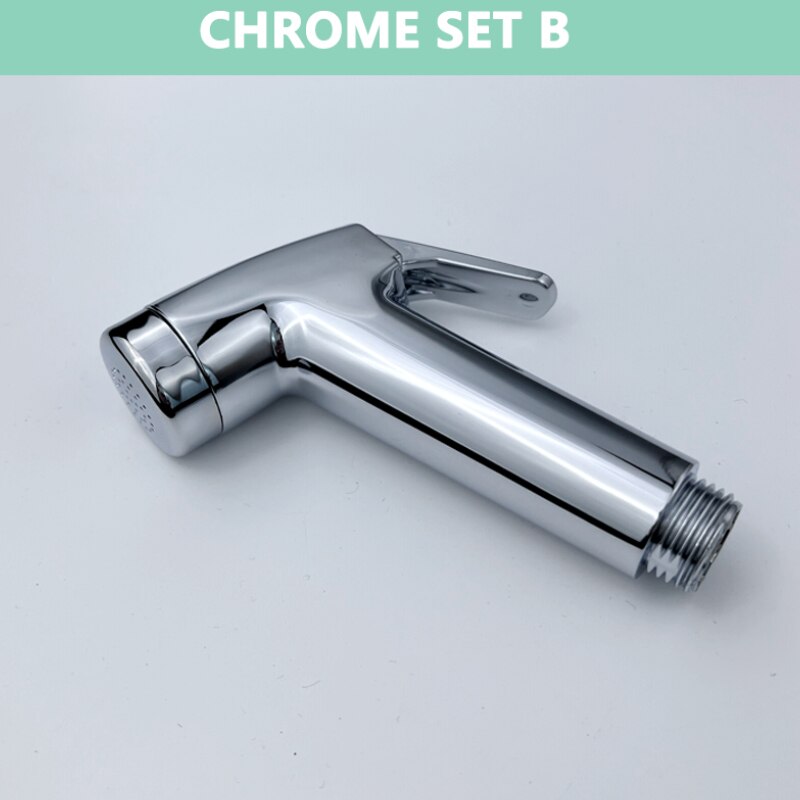 Bidet Sprayer ABS Matt Black Gold Grey Sprayer Toilet Fittings High Pressure Cleaning Shattaff Chrome: B Chrome