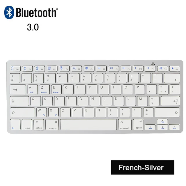 Russisch spanisch arabisch koreanisch neue tragbare drahtlose Bluetooth 3,0 Tastatur für iPad Tablette Telefon PC Android iOS Fenster-System: Weiß