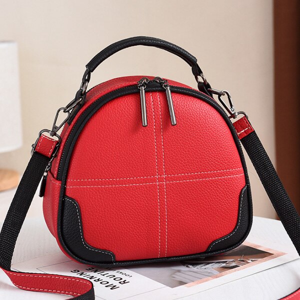 Hjphoebag solid pu läderväska damer crossbody messenger axelväskor vintage handväskor bolsa  yc351: Röd-a