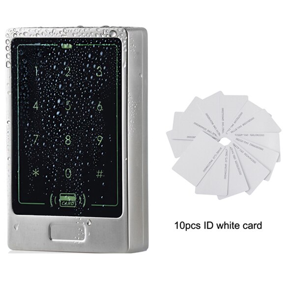 RFID Standalone Touch Metal Access Control 125KHz ID Waterproof Cover For Door Access Control System 8000 user: AC and 10 ID cards
