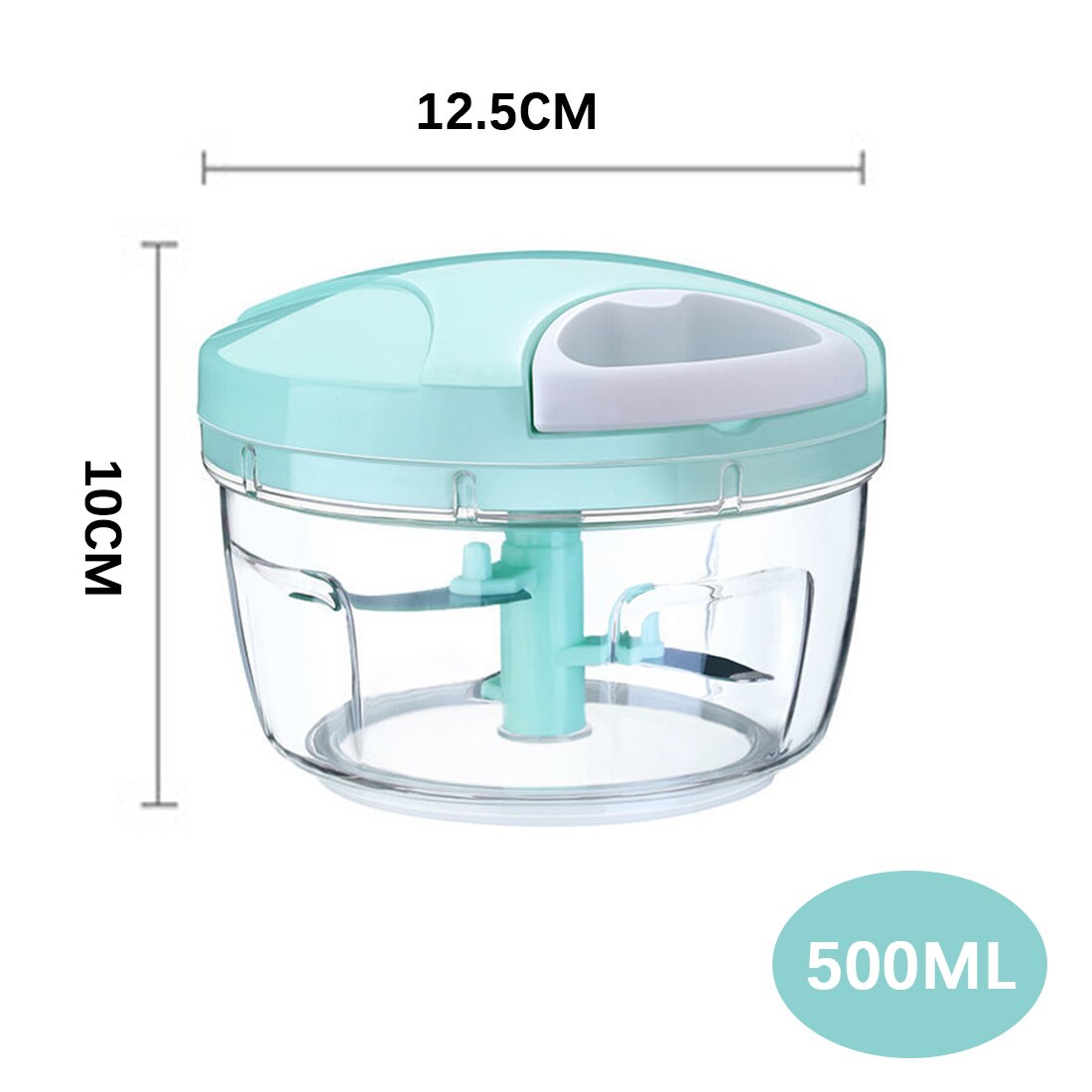 Multifunctionele handmatige knoflookpers groente-fruitrasp vleesmolen snijder dunschiller snijder: 500ml groene
