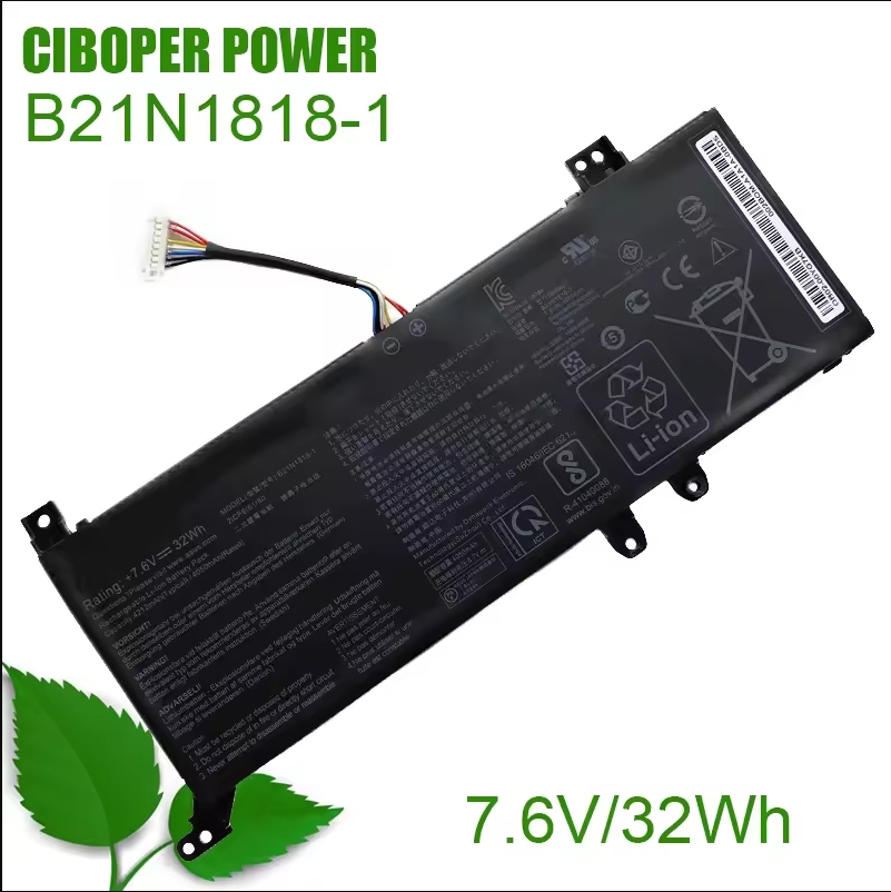 CP Original Battery C21N1818 7.7V/37Wh For VivoBook 14 X412 X412DA X412F X412FA X412FJ V4000 V4000F V4000D C21N1818-1 B21N1818-2: green