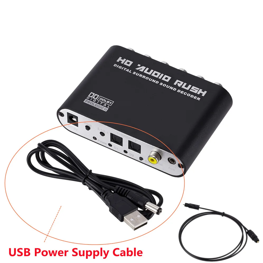 GRWIBEOU 5.1 CH Digitaal naar Analoog Audio Converter Decoder Versterker Audio SPDIF Coaxiaal naar RCA DTS AC3 Optisch Digitaal naar Analoog: WHITE