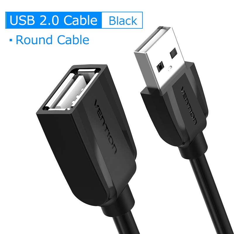 Vention USB Extension Cable USB 3.0 Cable for Camera PC PS4 Xbox Smart TV High Speed Charger&amp;Data USB 3.0 2.0 Cable Extender: USB 2.0 Round Cable / 1.5m