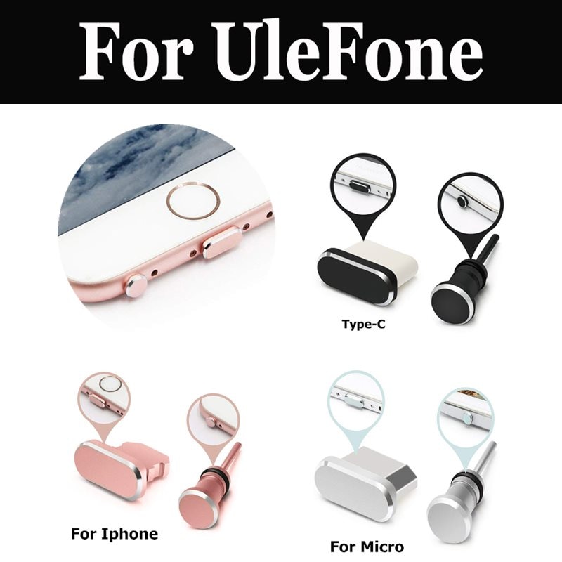 De aluminio USB polvo enchufe de carga de puerto de auriculares Jack protección para Ulefone Mix 2 S8 Pro Power 3 armadura 5 Mix S 3s