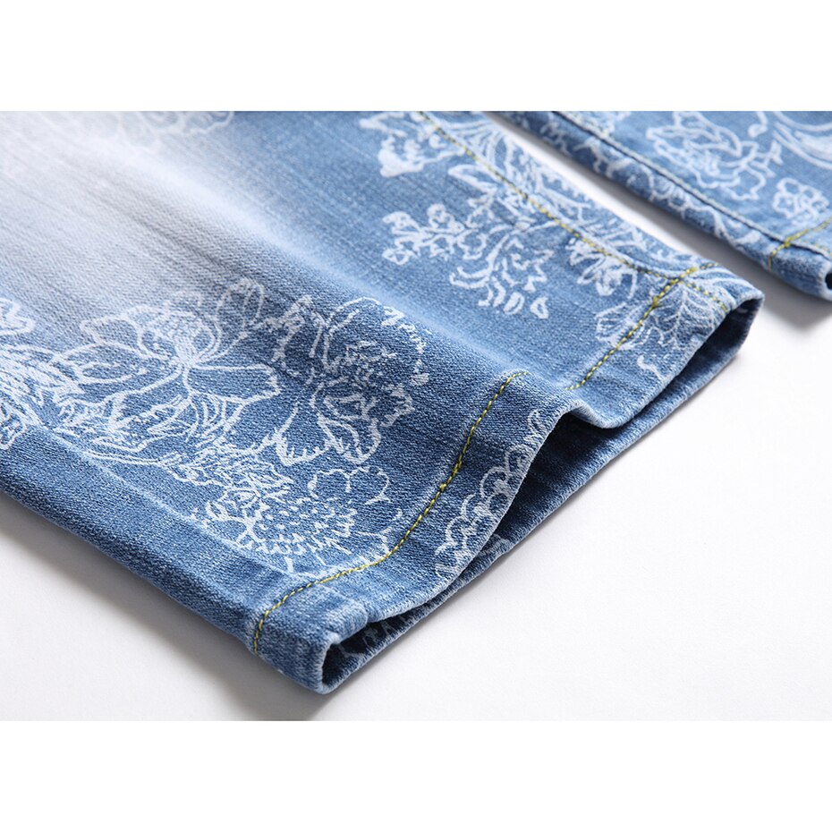 Sommer Herren Kurze Jeans Gedruckt Denim Jeans kurze Hose Hüfte hüpfen Streetwear Denim kurze Hose