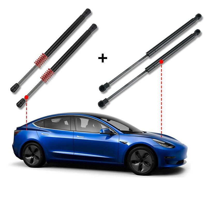 2X Car Lift Supports Struts Front Hood & Rear Trunk for Tesla Model 3: Default Title