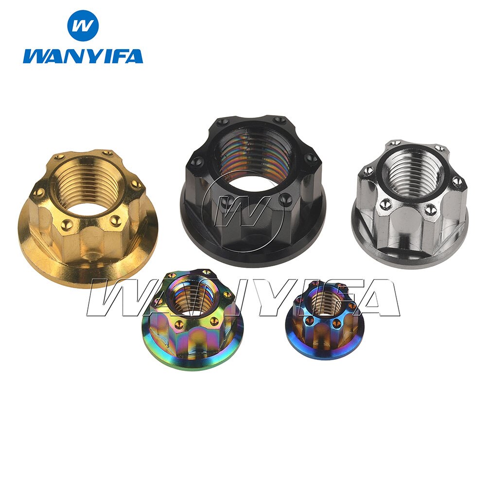 Wanyifa-tuercas de titanio Ti M6 M8 M10, tornillos de tuerca con reborde para accesorios de bicicleta