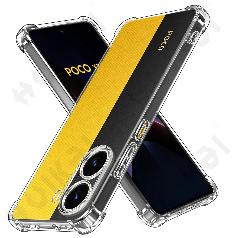 Capa para xiaomi poco x7 pro redmi note 14 pro plus 4g 5g transparente choque com tpu macio silicone fino anti-choque caso: PVC