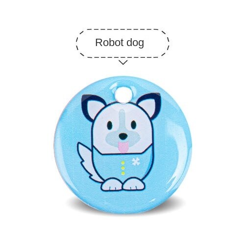 Carte d'identité pour animaux de compagnie, avec positionnement, anti-perte, accessoires personnalisés pour petits chiens, étiquette de nom pour animaux de compagnie, étiquette de chat: Robot dog