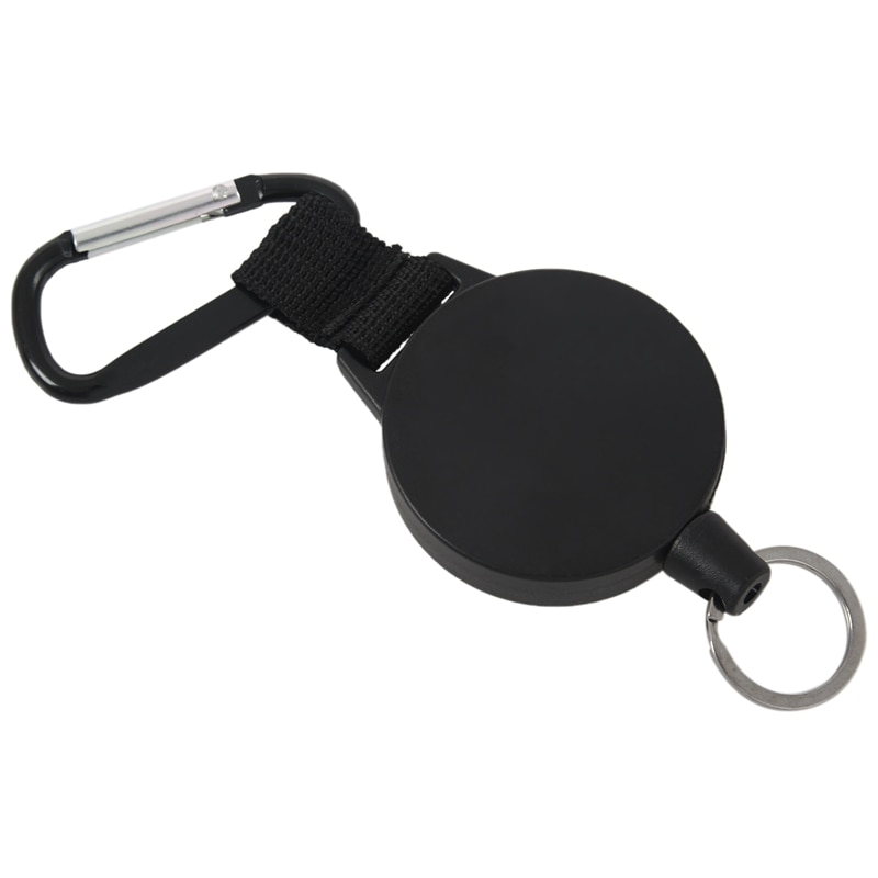 -Heavy Duty Retractable Key Chain & Badge Reel Holder Carabiner Clip - Swivel-Back Extractable - Great for Swipe ID Cards or
